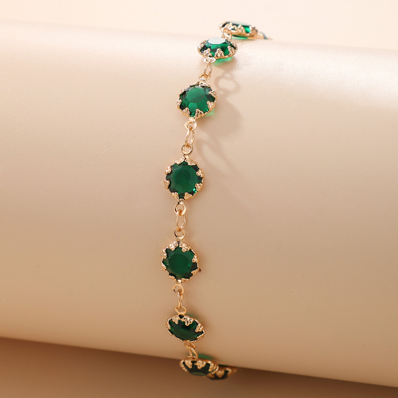 ToconaPicior de gleznă colorat cu stras pentru femei, lanț pentru picioare de perle de lux, sandale desculțe, bijuterii boeme reglabile Gift4333