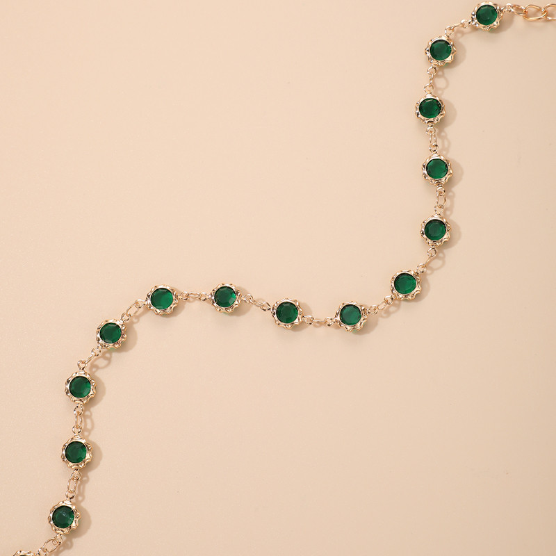 ToconaPicior de gleznă colorat cu stras pentru femei, lanț pentru picioare de perle de lux, sandale desculțe, bijuterii boeme reglabile Gift4333