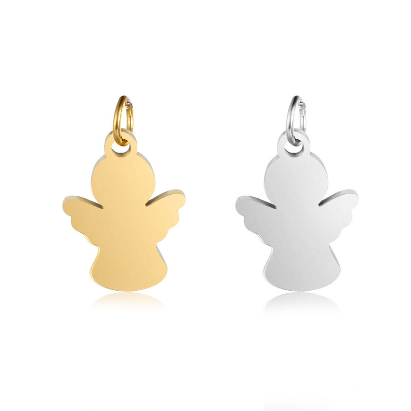 DOOYIO 5vnt nerūdijančio plieno pakabukai angelų apyrankės pakabučiai madingi kaklo papuošalai. Išvados „pasidaryk pats“ rankų darbo reikmenys