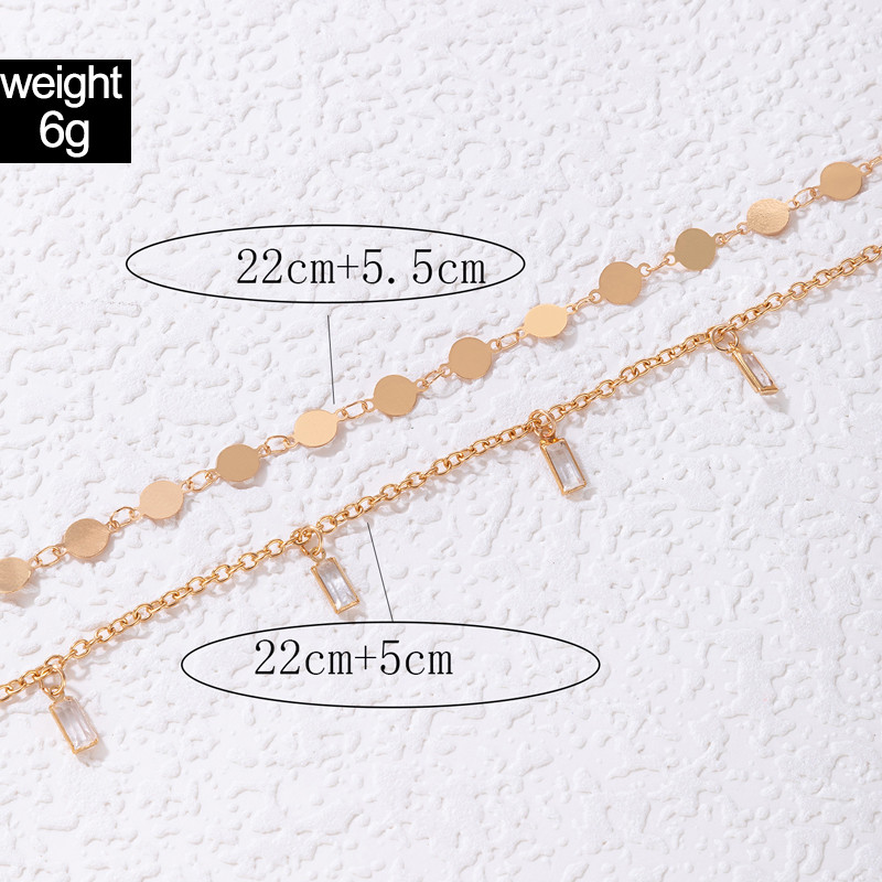 Tocona Charms cheie glezna napolitana stras stralucitor lant pentru picioare reglabil bijuterii boeme cadou pentru femei barbati 2 buc/seturi 21914