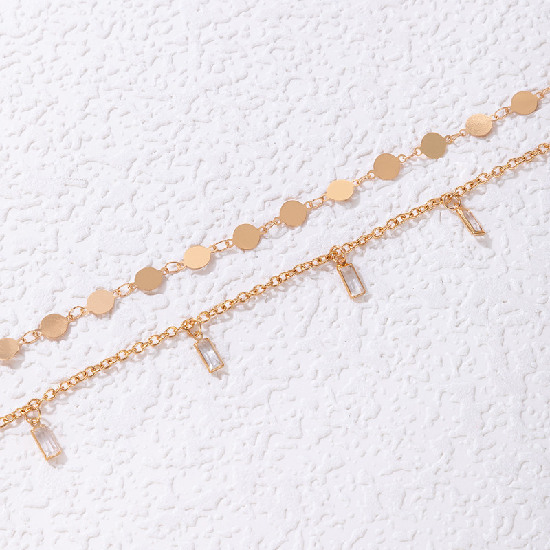 Tocona Charms cheie glezna napolitana stras stralucitor lant pentru picioare reglabil bijuterii boeme cadou pentru femei barbati 2 buc/seturi 21914