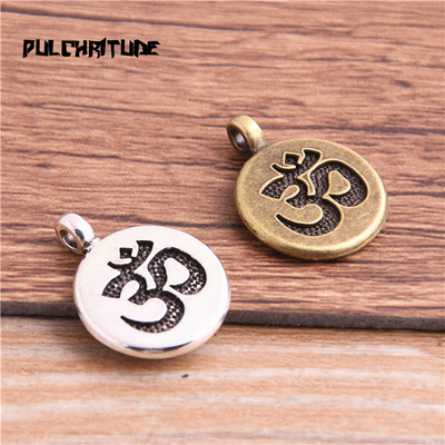 12 bucăți de metal vintage din aliaj de zinc cu litere 3D brelocuri la modă retro bricolaj, lucrat manual, plantă rotundă, pandantiv cu lotus pentru bijuterii