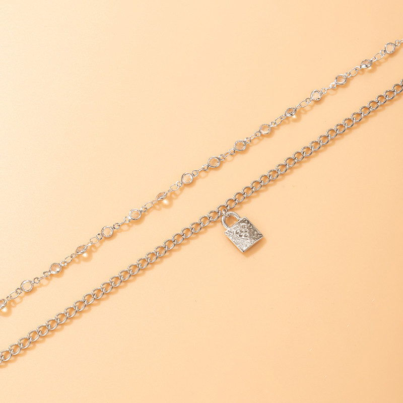 „ToconaPunk“ storos grandinės užraktas, mielos širdies, blizgios krištolinio akmens basutės basoms pėdoms moterims, vyrams, bohemiški papuošalai20913