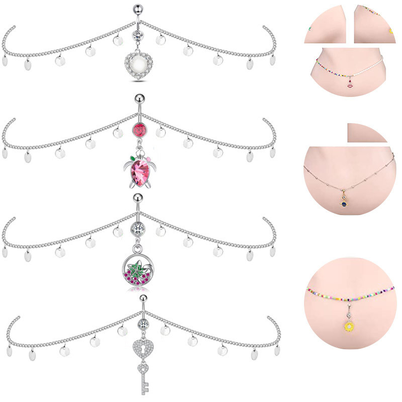 Leosoxs 1 buc ornamente de piercing de personalitate pentru dansul din buric, lanț de talie cu personalitate în mai multe stiluri, inel pentru buric sursă fabrică