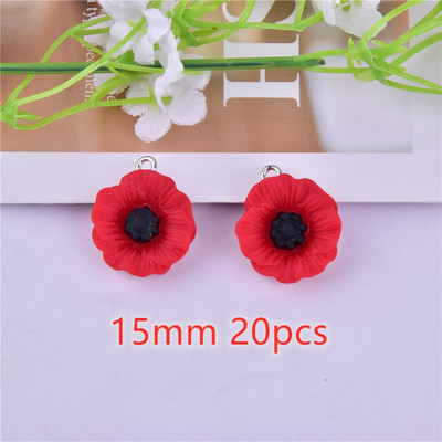 10vnt./20vnt./pak. Aguonų pakabukai, skirti Anzac Day Resin gėlių papuošalų apyrankėms auskarams pasidaryti pasidaryk pats