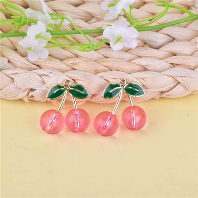Didelio dydžio vyšnių 10 vnt vyšnių vaisių metaliniai pakabukai auskarams „pasidaryk pats“ mados papuošalų priedai