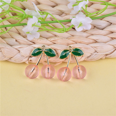 Didelio dydžio vyšnių 10 vnt vyšnių vaisių metaliniai pakabukai auskarams „pasidaryk pats“ mados papuošalų priedai