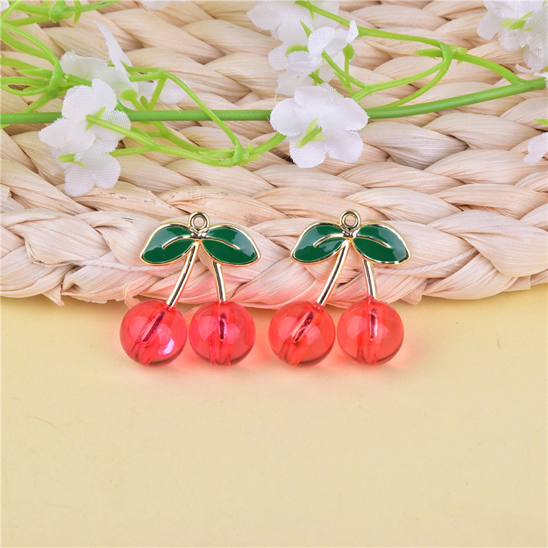 Didelio dydžio vyšnių 10 vnt vyšnių vaisių metaliniai pakabukai auskarams „pasidaryk pats“ mados papuošalų priedai
