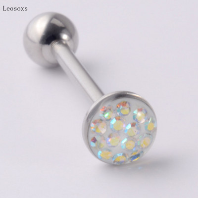 Leosoxs 1db Fashion Sweet gyémánttal kirakott belső szál nyelv köröm piercing ékszer