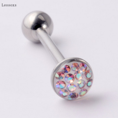 Leosoxs 1db Fashion Sweet gyémánttal kirakott belső szál nyelv köröm piercing ékszer
