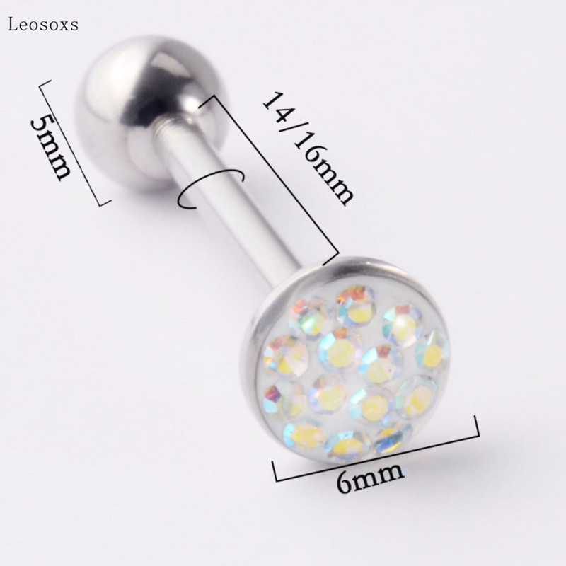Leosoxs 1db Fashion Sweet gyémánttal kirakott belső szál nyelv köröm piercing ékszer