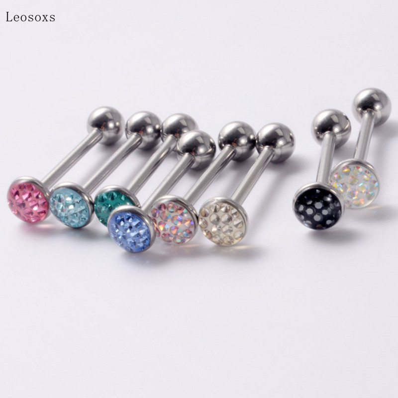 Leosoxs 1db Fashion Sweet gyémánttal kirakott belső szál nyelv köröm piercing ékszer