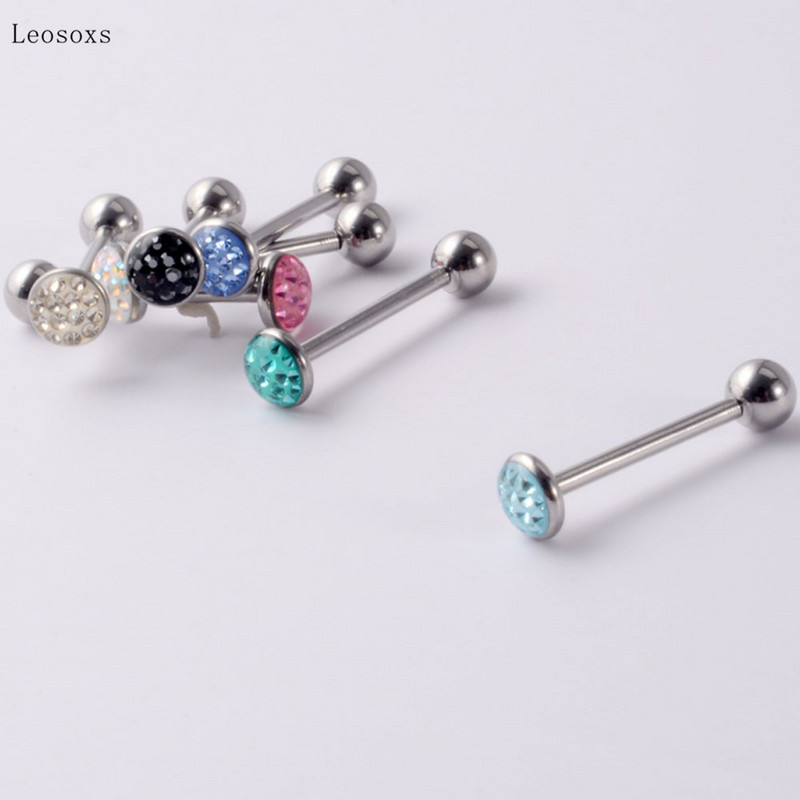 Leosoxs 1db Fashion Sweet gyémánttal kirakott belső szál nyelv köröm piercing ékszer