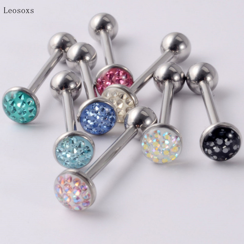 Leosoxs 1db Fashion Sweet gyémánttal kirakott belső szál nyelv köröm piercing ékszer