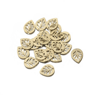 50 vnt/partija tekstūruotos žaliavinio žalvario unikalių lapų žiedai, ventiliatoriaus formos, saulėgrąžų pakabukas, skirtas pasidaryk pats auskarams, apyrankėms, papuošalams gaminti