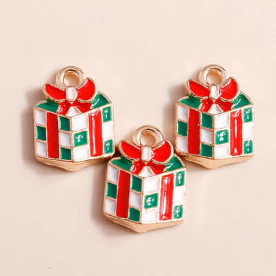 10 vnt. Emalio mišrainių kalėdinių papuošalų gaminimas Kalėdų Senelio eglutė Elnio kepurė Pakabukai kaklo papuošalai Auskarai Dovanos