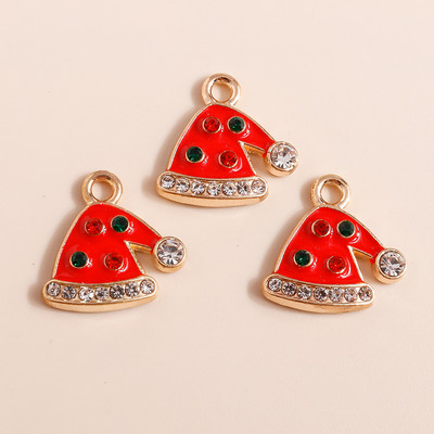 10 vnt. Emalio mišrainių kalėdinių papuošalų gaminimas Kalėdų Senelio eglutė Elnio kepurė Pakabukai kaklo papuošalai Auskarai Dovanos