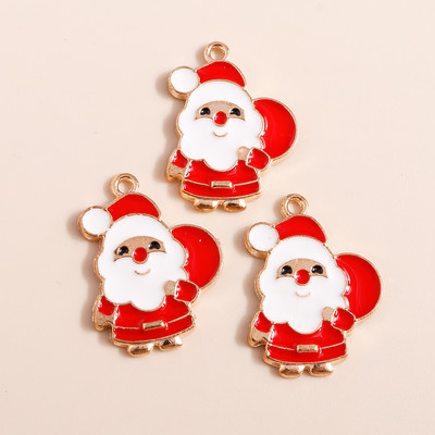 10 vnt. Emalio mišrainių kalėdinių papuošalų gaminimas Kalėdų Senelio eglutė Elnio kepurė Pakabukai kaklo papuošalai Auskarai Dovanos