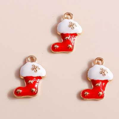 10 vnt. Emalio mišrainių kalėdinių papuošalų gaminimas Kalėdų Senelio eglutė Elnio kepurė Pakabukai kaklo papuošalai Auskarai Dovanos