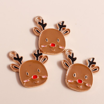 10 vnt. Emalio mišrainių kalėdinių papuošalų gaminimas Kalėdų Senelio eglutė Elnio kepurė Pakabukai kaklo papuošalai Auskarai Dovanos