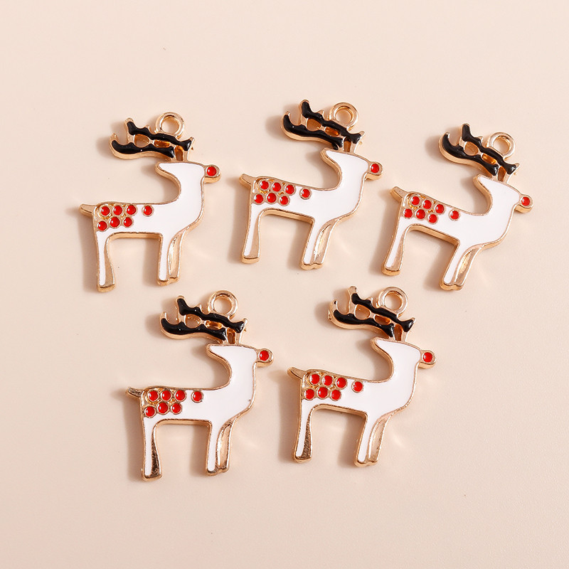 10 vnt. Emalio mišrainių kalėdinių papuošalų gaminimas Kalėdų Senelio eglutė Elnio kepurė Pakabukai kaklo papuošalai Auskarai Dovanos