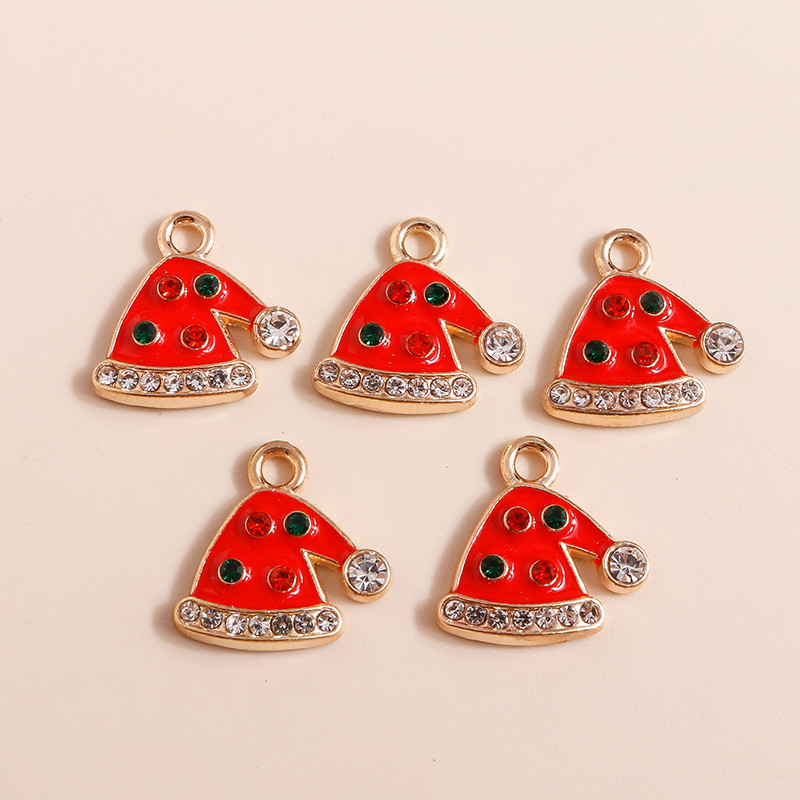 10 vnt. Emalio mišrainių kalėdinių papuošalų gaminimas Kalėdų Senelio eglutė Elnio kepurė Pakabukai kaklo papuošalai Auskarai Dovanos