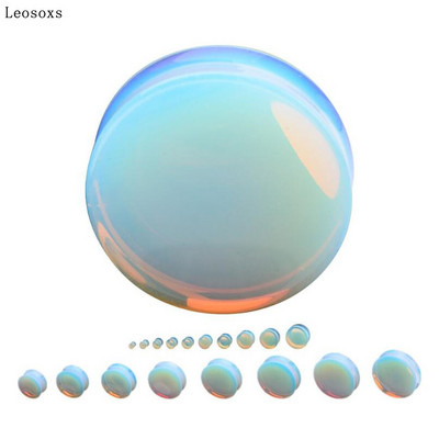 Leosoxs 2vnt apvalūs akmeniniai ausų kištukai, 5-25 mm prailginimo tuneliai Madingi auskarų vėrimas kūno papuošalai