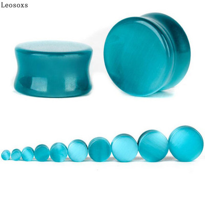 Leosoxs 2vnt apvalūs akmeniniai ausų kištukai, 5-25 mm prailginimo tuneliai Madingi auskarų vėrimas kūno papuošalai