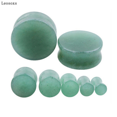 Leosoxs 2vnt apvalūs akmeniniai ausų kištukai, 5-25 mm prailginimo tuneliai Madingi auskarų vėrimas kūno papuošalai