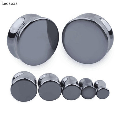 Leosoxs 2vnt apvalūs akmeniniai ausų kištukai, 5-25 mm prailginimo tuneliai Madingi auskarų vėrimas kūno papuošalai