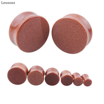 Leosoxs 2vnt apvalūs akmeniniai ausų kištukai, 5-25 mm prailginimo tuneliai Madingi auskarų vėrimas kūno papuošalai