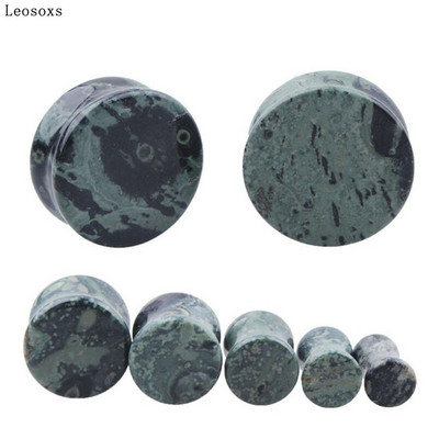 Leosoxs 2vnt apvalūs akmeniniai ausų kištukai, 5-25 mm prailginimo tuneliai Madingi auskarų vėrimas kūno papuošalai