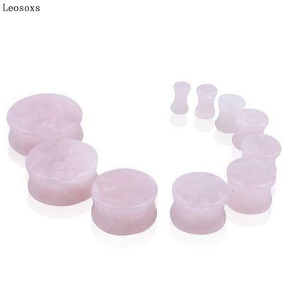 Leosoxs 2vnt apvalūs akmeniniai ausų kištukai, 5-25 mm prailginimo tuneliai Madingi auskarų vėrimas kūno papuošalai