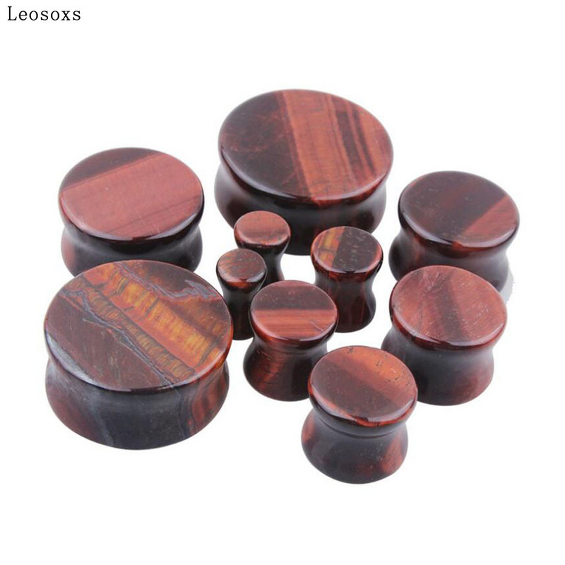 Leosoxs 2 buc dopuri de urechi rotunde din piatra Expander 5-25 mm Tuneluri de extensie Moda Piercing Bijuterii pentru corp