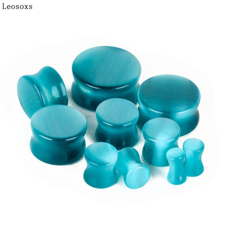Leosoxs 2 buc dopuri de urechi rotunde din piatra Expander 5-25 mm Tuneluri de extensie Moda Piercing Bijuterii pentru corp