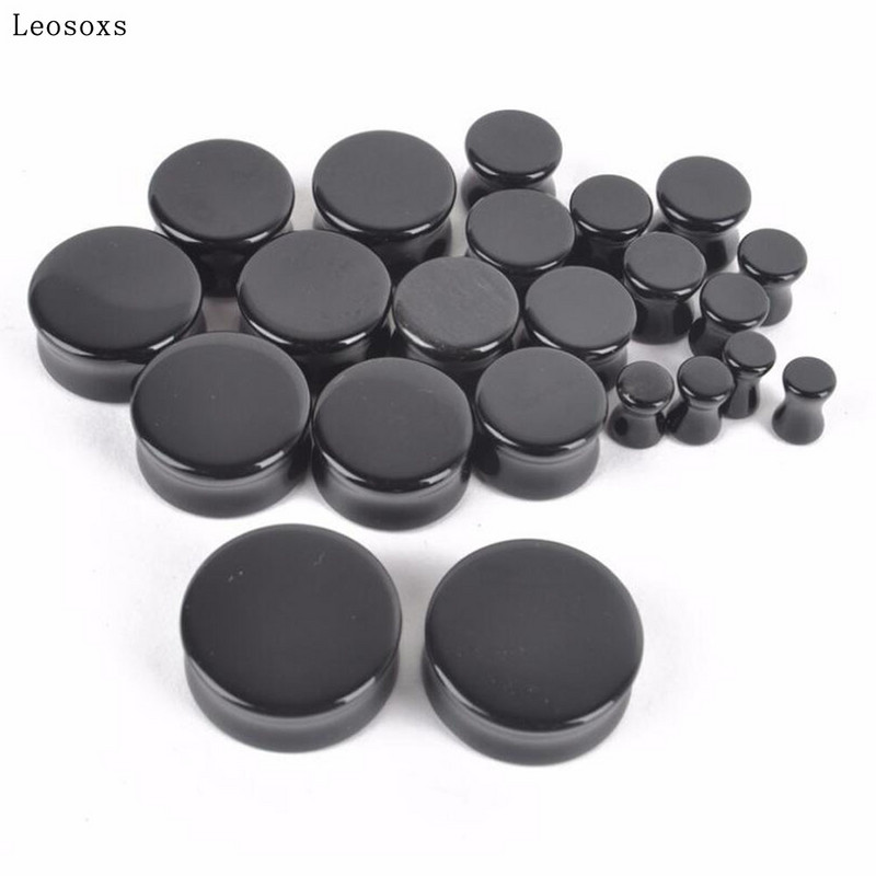 Leosoxs 2 buc dopuri de urechi rotunde din piatra Expander 5-25 mm Tuneluri de extensie Moda Piercing Bijuterii pentru corp