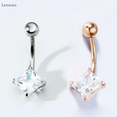 Leosoxs 1vnt Madingi paprasti deimanto formos žiedai su auskarų vėrimu