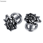 Leosoxs 2vnt Užsienio prekyba Karštas išpardavimas Naujo stiliaus retro ausys, nerūdijančio plieno aštuonios ausys, auskarų vėrimo papuošalai