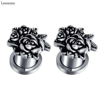 Leosoxs 2vnt Užsienio prekyba Karštas išpardavimas Naujo stiliaus retro ausys, nerūdijančio plieno aštuonios ausys, auskarų vėrimo papuošalai