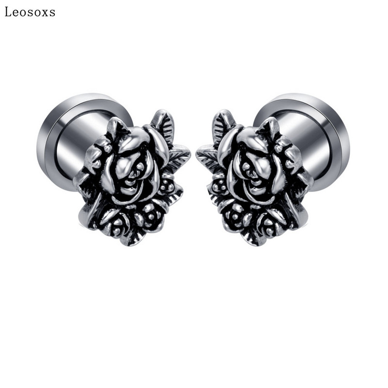 Leosoxs 2vnt Užsienio prekyba Karštas išpardavimas Naujo stiliaus retro ausys, nerūdijančio plieno aštuonios ausys, auskarų vėrimo papuošalai