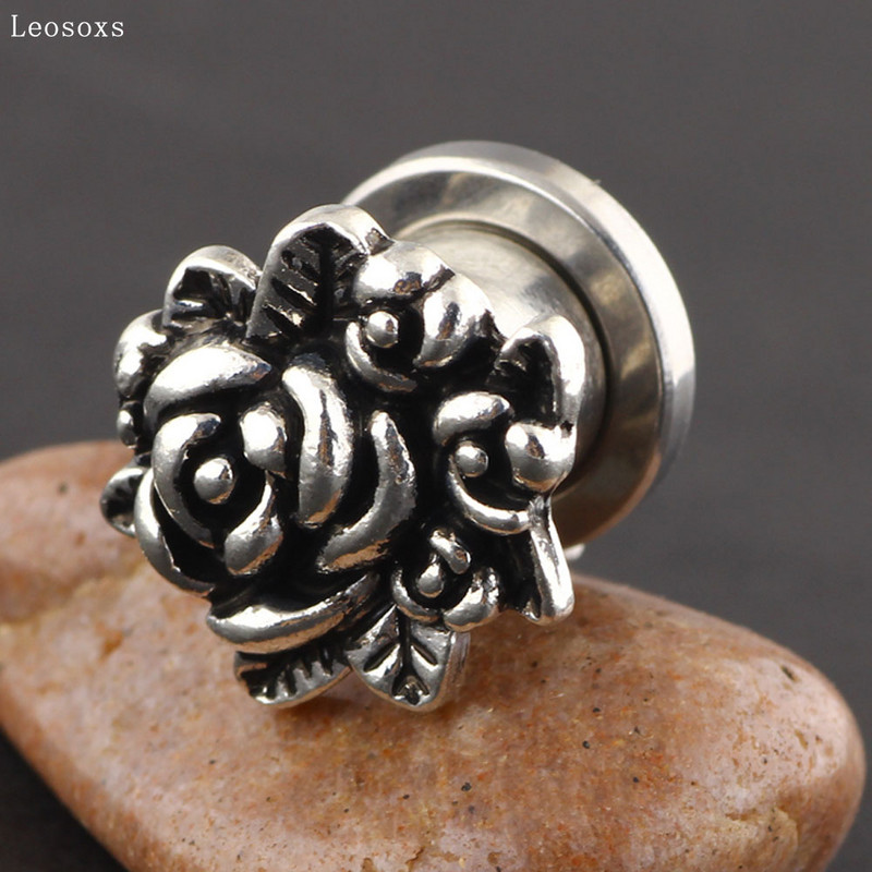 Leosoxs 2vnt Užsienio prekyba Karštas išpardavimas Naujo stiliaus retro ausys, nerūdijančio plieno aštuonios ausys, auskarų vėrimo papuošalai