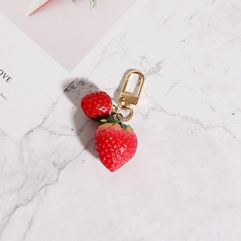 Μπρελόκ 1 τεμ. Strawberry Red Heart για Γυναικεία Κοσμήματα για κορίτσια Προσομοιωμένα Φρούτα Χαριτωμένο μπρελόκ με κλειδοθήκη αυτοκινήτου Best Friend K23