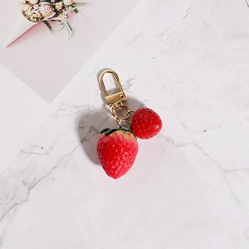 Μπρελόκ 1 τεμ. Strawberry Red Heart για Γυναικεία Κοσμήματα για κορίτσια Προσομοιωμένα Φρούτα Χαριτωμένο μπρελόκ με κλειδοθήκη αυτοκινήτου Best Friend K23