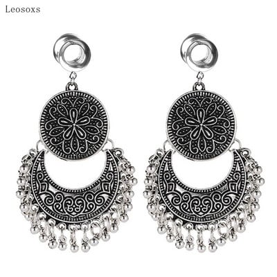 Leosoxs 2 bucăți din oțel inoxidabil calibre pentru cercei expandare 6-25 mm cercei retro cu ciucuri dopuri pentru urechi Piercing în carne bijuterii pentru corp