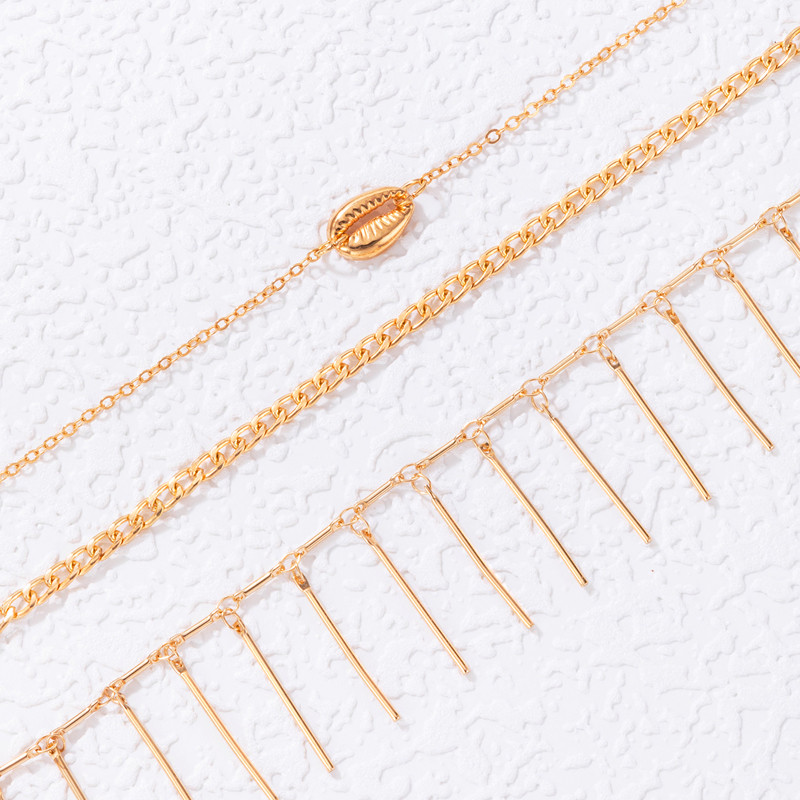 Tocona Cochilii Boeme Culoare Auriu Braci de glezna pentru Femei Charms Lanț pentru picioare Bijuterii de vară 3buc/seturi Accesorii En-gros 21474