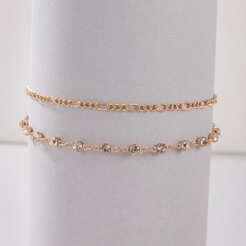 Tocona Charms Key Anklet Wafer Shiny Rhinestone Foot Chain Регулируеми бохемски бижута Подарък за жени Мъже 2 бр./компл. 21915