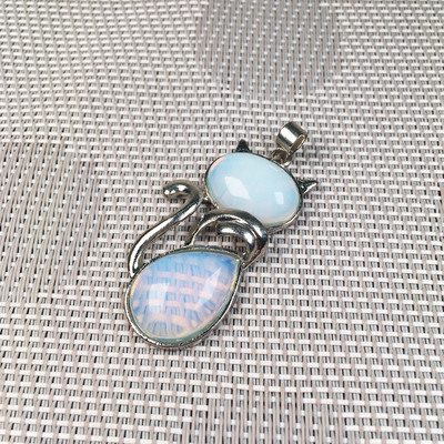 Pietre naturale în formă de pisică pandantiv cu margele plate pandantive drăguțe placate cu pisoi pentru fabricarea de bijuterii DIY Reiki coliere accesorii