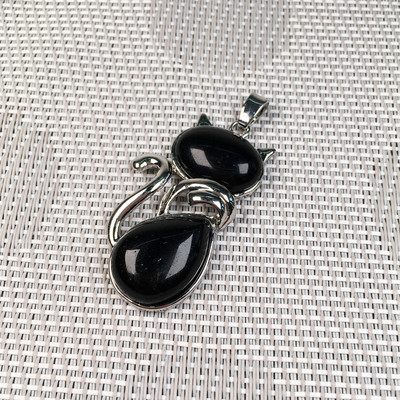 Pietre naturale în formă de pisică pandantiv cu margele plate pandantive drăguțe placate cu pisoi pentru fabricarea de bijuterii DIY Reiki coliere accesorii