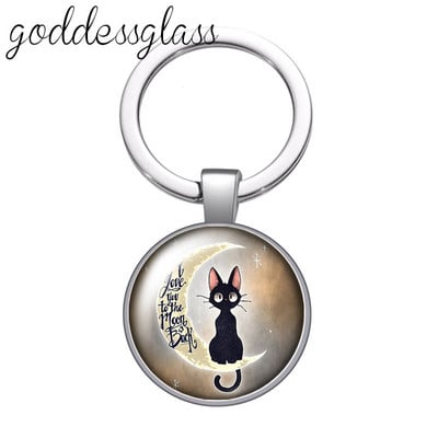 Pictură colorată Pisici Iubesc pisica animal de companie minunat rotund breloc cabochon din sticlă Geantă Breloc mașină Suport inel Brelocuri brelocuri Cadouri