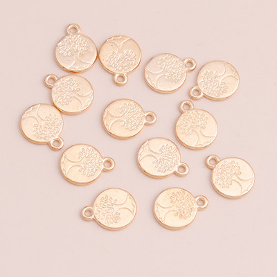 20 de bucăți, rotunde, sculptate, pandantive din arborele vieții, margele pentru farmece, coliere, brățări, 13x13 mm, bijuterii în două culori.